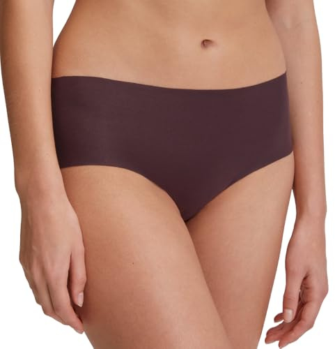 CALIDA Natural Skin Seamless-Panty Damen, Low Cut, nahtlos, weich, temperaturausgleichend, schnelltrocknend Black Cherry 44-46