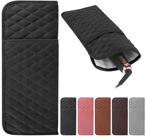 WRORUNER Heat Resistant Hair Tools Organizer Bag Portable Travel Storage Cover Case for Hair Straighteners, Curling Irons, Flat Irons and Hot Styling Tools(13.8 x 5.5)