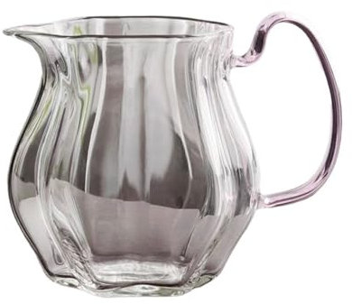 Jarra De Leche 2 uds taza de café Latte Art, juego de té, accesorio, jarra de té, jarra pequeña, tazas de espuma de leche y café Latte Art, transparente creativo Jarra Leche Barista(Pink Handle)