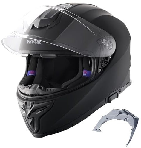 VEVOR Motorradhelm, Integralhelm, Smart Street ABS & High Density Helm mit Bluetooth-Kommunikation & Wechselglas, ECE-geprüfter bequemer Motocross-Helm, passend für Jugendliche & Erwachsene