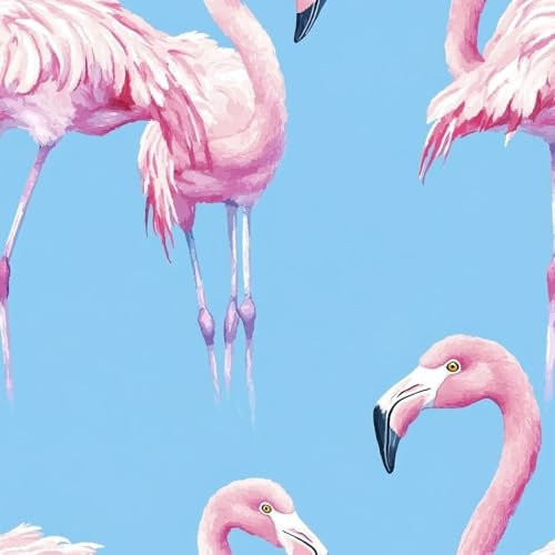 Papier peint adhésif Flamant rose Autocollant mural repositionnable Art du coeur Papier Adhesif pour Meuble Papier Adhésif Décoratif Papier Peint Adhesif Mural Salon Chambre Stickers pour Meubles