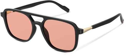 wearPro Sonnenbrille-Damen-polarisiert-Herren-UV400-Unisex-Sonnenbrillen-Trendy-Rechteckige-Retro-Klassisch-Groß-Ultraleicht-Vintage FüR Frauen-Autofahren Und Camping Rosa