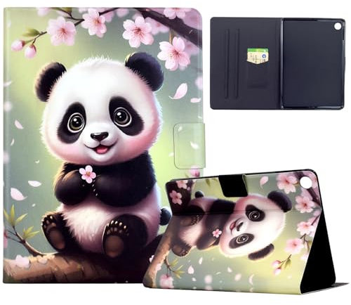 CASAFUNY Coque pour Samsung Galaxy Tab A9+/ A9 Plus 11 Pouces 2023 Housse Étui de Protection avec Veille/Réveil Automatique Coque Tablette Samsung Galaxy Tab A9+ Plus SM-X210/X216/X218, Panda cerisier