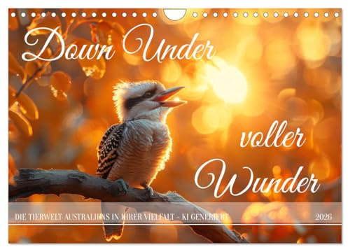 Down Under voller Wunder (Wandkalender 2026 DIN A4 quer), CALVENDO Monatskalender: Australiens Tierreich: Ein Jahr in KI generierten Bildern (CALVENDO Tiere)