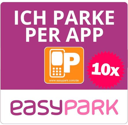 T TAKONE EasyPark Vignette Aufkleber – 10x Wiederablösbare Sticker 80×80 mm, UV-Schutz, Ideal für Windschutzscheibe im Auto