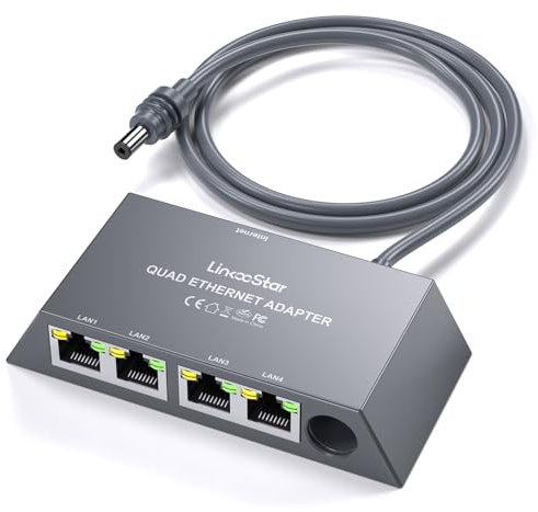 Adaptateur Ethernet Starlink Gen 3/Mini 4 Ports RJ45, Adaptateur Ethernet multiports Starlink Gen 3/Mini pour réseau Externe Filaire - 4 appareils connectés simultanément