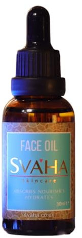 Svaha Skincare Face Oil by Seema 30ml. Natural Night and Day Serum to Brighten Skin. Superfood Organic Evening Primrose Oil, Vit C in Rosehip & Red Raspberry, Retinol in Sea Buckthorn, Essential Oils
