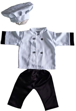 Säuglingsfotografie Outfit Cook Hat Tops Hosen Outfit Set Foto Posieren Kleidung 0-2m Baby Koch Kostüm Neugeborene Dusche Geschenk