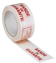 emballage garrigou - Ruban Scotch Adhésif manuel Bande de Garantie - 48mm x 100m - Blanc et Rouge - 28 microns- Lot de 6 Rouleaux - Spécial emballage pour cartons et boites - Silencieux