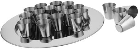 Cabilock Ritual Worship Glasses Stainless Steel Communion Cups Metal Holy Cup Plate Church Supplies for Ceremonies