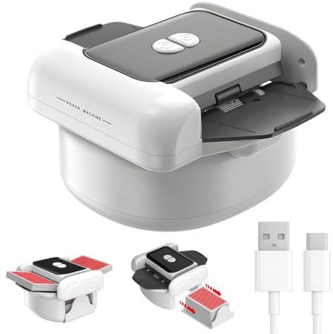 HOSPAOP Kartenmischmaschine Elektrisch – Automatischer Kartenmischer für 1–2 Decks, Card Shuffler mit Akku 2600 mAh, Mischmaschine Karten für Poker, UNO, Rommé, Phase 10 & Kartenspiele Zuhause