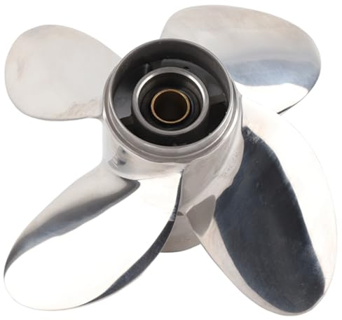 Segrehy Marine Außenborder Propeller 4 Blätter Edelstahl 10 Spline -Zähne Hochleistungsboot -Propeller für 25 30 PS 3 Zoll Zahnrad -Austausch