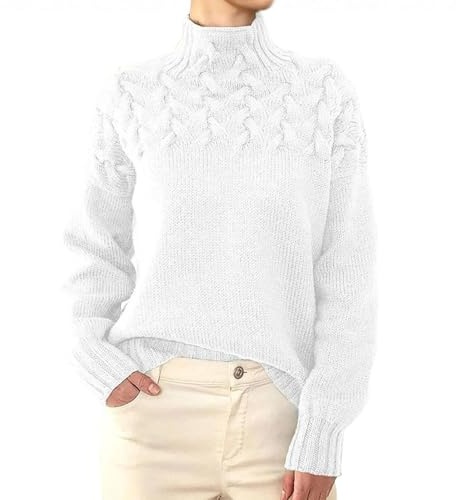 Women's Jumpers Elegant Turtle Neck Tops Ladies Long Sleeve Pullover Polo Roll Neck Cable Knit Autumn Winter Tunic Blouses