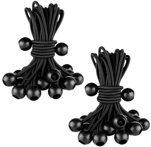 20 Pièces Tendeur Elastique Boule, 30 cm Tendeurs élastiques avec Boule | Tendeur Bache, Durable, pour Affiches, Tentes, Bannières, Tarps, Support de Bâche, Rideaux Harnais D’Extension (Noir)