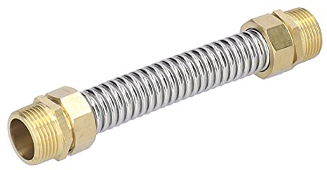 Vvikizy Tuyau à Soufflet en Acier Inoxydable Durable pour Connexion Solaire, Tube à Soufflet ondulé de 20 Cm, Facile à Installer, adapté aux Chauffe-eau, Acier Inoxydable 304