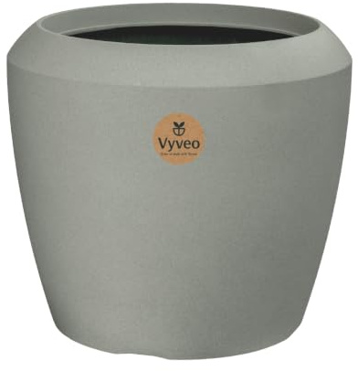 Vyveo - Blumentopf Liora - 44x40 - Grau - Blumentopf für den Innen- und Außeneinsatz - Übertopf - Pflanztopf - Pflanzgefäß