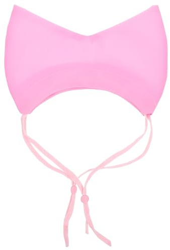 KHBUAB Waterproof Cat Shower Cap Ear Covers for Bathing in Pink Polyester Suitable for Dogs and Kittens