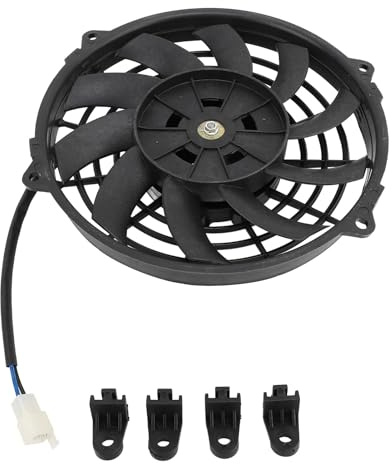 Ventilateur de Radiateur Moto, 12V Universel, Compact et Résistant - Refroidissement Efficace, Cadre en Fonte, Pour Quad 150-250cc et Kart