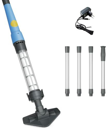Aspirador de Piscina Inalámbrico Recargable 2 en 1, Limpiafondos con Succión de 32 L/min, 60 Min de Autonomía, para Piscinas Desmontables, Elevadas, SPA e Hidromasaje