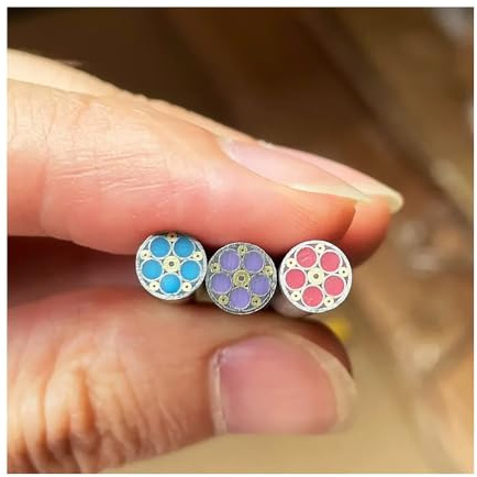 Knife Mosaic Pins, 8mm Mosaic Pin 60mm Knife Handle Rivet Resin Multicolor Full Length Pattern for Crafting(Red 1pc)
