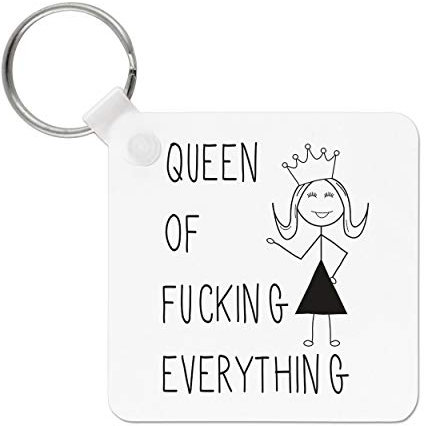 Gift Base® Queen of F-King Everything Citation Porte-Clés Chaîne