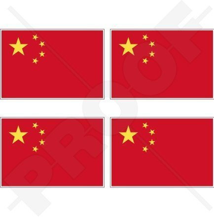 CHINA Chinesische Flagge Volksrepublik China 50mm Auto & Motorrad Aufkleber, x4 Vinyl Stickers