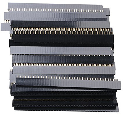 Qunqi 60Pcs 40 Pin 2.54mm Single Row Straight Female PCB Header Connector Strip for Arduino Shield