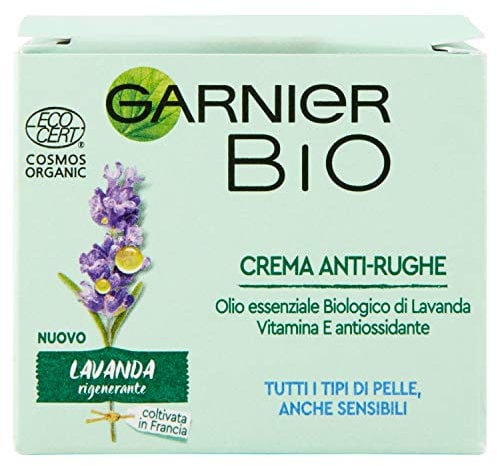 Garnier Bio Crema Viso Anti-rughe, Rigenerante, Anti-età , Formula Alla Lavanda, 50 Ml, (la Confezione Può Variare)