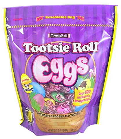 Tootsie Roll Candy Coated Eggs Shaped Wrapped (23 oz. Resealable Bag)