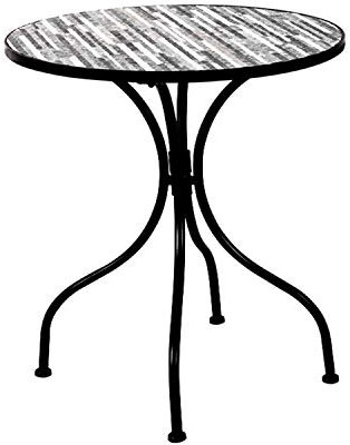 Dekorativer mediteraner Mosaik Tisch Stein Optik Mosaiktisch Gartentisch Gartenmöbel Bistrotisch 60 x 70cm