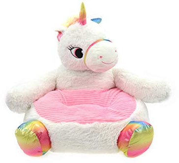 ELLUG Sessel/Stuhl/Sofa/Sitzsack für Kinder, Tiere, weicher Plüschbezug 50 * 50 * 45cm (Einhorn)