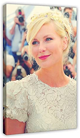 Sänger-Poster Kirsten Dunst 21, Leinwand-Poster, Wandkunst, Dekor, Bild, Gemälde für Wohnzimmer, Schlafzimmer, Dekoration, 30 x 45 cm, Rahmen: