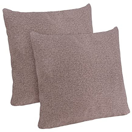 Selfitex 2er Set 40x40 cm, Sofakissen mit Füllung und Bezug, Dekokissen, Kopfkissen mit weicher Kissenfüllung, stilvolle Kissen Deko, robuster Polsterstoff, hochwertiges Couch Kissen (Hellbraun)