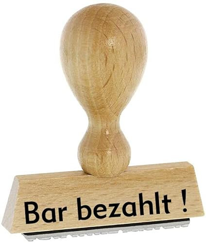 Lagerstempel – Bar bezahlt - von Kaufhaus2010 Buchenholzstempel – Lagertextstempel zur Kennzeichnung von Rechnungen und anderen Dokumenten 4 cm lang