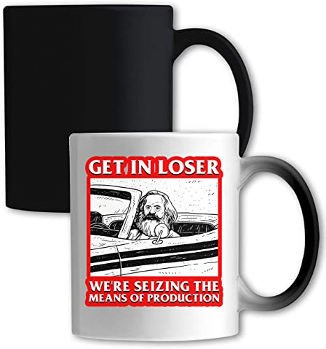 ATPRINTS Karl Marx Get In Loser We Are Seizing The Means of Production Farbwechsel-Becher Weiß One Size