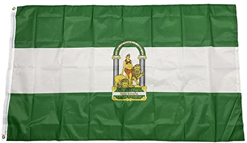 Stormflag Flagge Andalusien, 90 x 150 cm, Polyester, Pongee, 90 g, mit Ösen und Doppelnaht