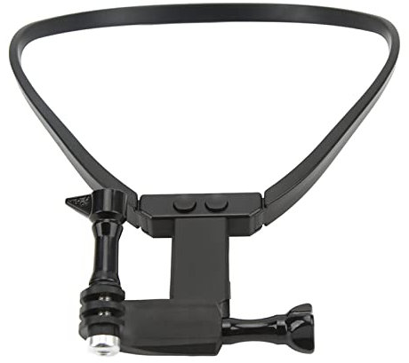 Goshyda Camera Neck Holder, Full Wrap Around Video Camera Neck Bracket, Retractable Hands Free Selfie Necklace Holder with Adjustable View Angle, for Motion Cameras and Mobile Phones