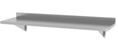 HENDI Wandregal, mit zwei Stahlbügeln, Geschweißt, Maximalbelastung: ca. 25 kg/m², Abnehmbar zur einfachen Reinigung, für Restaurant, Bar, Küche, Topfständer, 1000x300x(H)250mm, Edelstahl