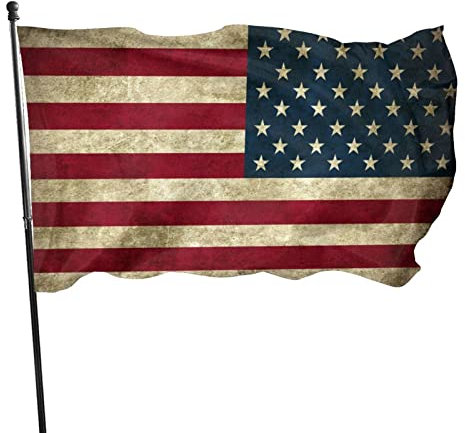 Bandera americana vintage para jardín, banderas decorativas para exteriores, fiestas en casa, 3 x 5 pies