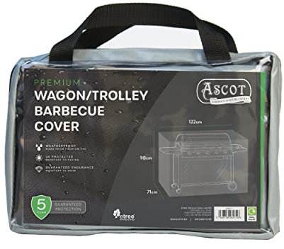 Ascot Premium Wagon/Trolley Barbecue Cover - 122 X 71 X 90 (H) cm Modern Grey