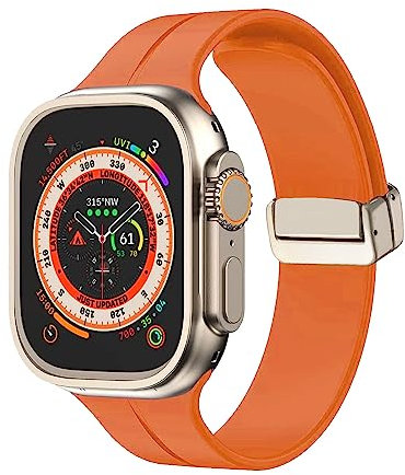 MUENShop Compatibile per Apple Watch Cinturino 49mm 45mm 44mm 42mm 38mm 40mm 41mm Cinturini Silicone Magnetico per iWatch Series SE 8 7 6 5 4 3 Ultra