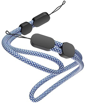 Avorast Hand Wrist Strap Lanyard, 2 Pack Carbon Fiber Phone Lanyards Adjustable Lanyard for GoPro, Camera, Phone Case, Keys, Keychain, USB Flash Drive, Flashlight, Glove Leash (Blue&White)