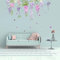 Amimagen Wandtattoo Aquarell Blumen Wandaufkleber – lila Hängende Ranken Florale Wandsticker – Schlafzimmer Wohnzimmer Sofa TV Hintergrund Zuhause Wanddeko