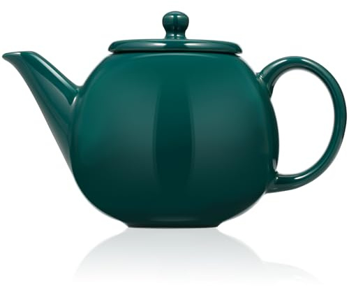 PARACITY Porcelain Teapot with Lid,Teaware for Tea/Coffee/Milk/Women/Office/Home/Gift（dark Green）