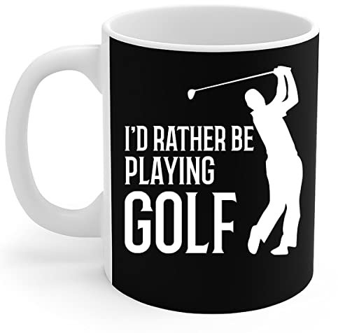 908 Coffee Mug Tea Cup Ceramic Travel Mug Novelty Christmas Gifts 330ml Golfing Lover - I'd Rather Be Playing Golf Funny Golf Sport Golfer