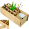 clipfritz - Stiftebox aus Holz (ca.14x32cm) Schreibtisch Stiftehalter für Kinder, Erwachsene - Stifteköcher ideal als Büro Organizer - Stiftehalter für Kinderzimmer - Stiftebehälter für Büroutensilien