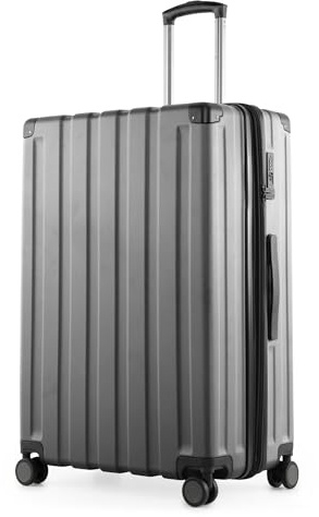 Hauptstadtkoffer Q-Damm Großer Koffer (78 cm) 111-133 L, Silber | ABS-Hartschale · TSA-Zahlenschloss · Erweiterbar · 4 Rollen · Austauschbare Ersatzteile · Aufgabegepäck · Urlaub · 2-3 Wochen