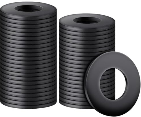 BOUMVID Rondelle Piatte M12 x 24 mm, 20 Pezzi Rondelle O Ring Nero, Rondella di Rotonda Distanziatore, Acciaio al Carbonio Rondella Metallo Distanziali per Riparazioni a Casa Viti Filettate
