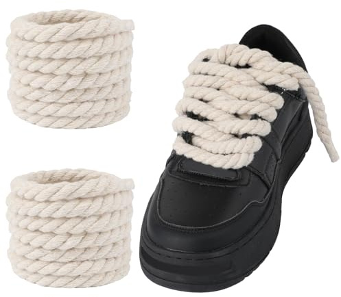 Molain Cordones gruesos para zapatos de cuerda para A F-1, 1 par de cordones redondos de algodón trenzados de repuesto para A F-1