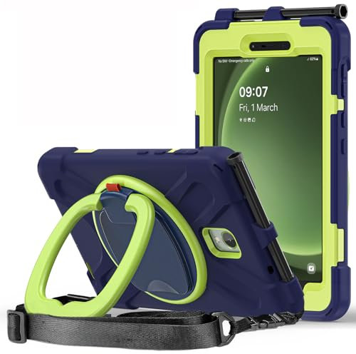 ANROD per Samsung Galaxy Tab Active5 5G/Active3 Custodia Robusta, con Cavalletto Girevole a 360° Impugnatura, Tracolla, Portapenne S, Cover per Samsung Galaxy Tab Active5 5G/Active3 (Navy Blu)